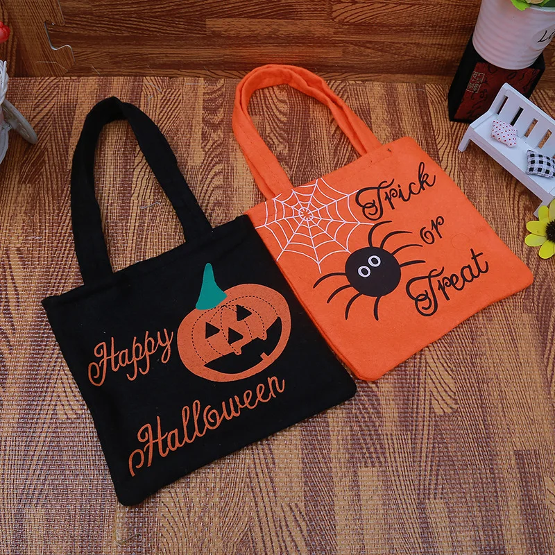 5Pcs 20X19Cm Halloween Bags for Candy Kids Trick or Treat Halloween Decorations Pumpkin Ghost Happy Halloween Gifts Packing