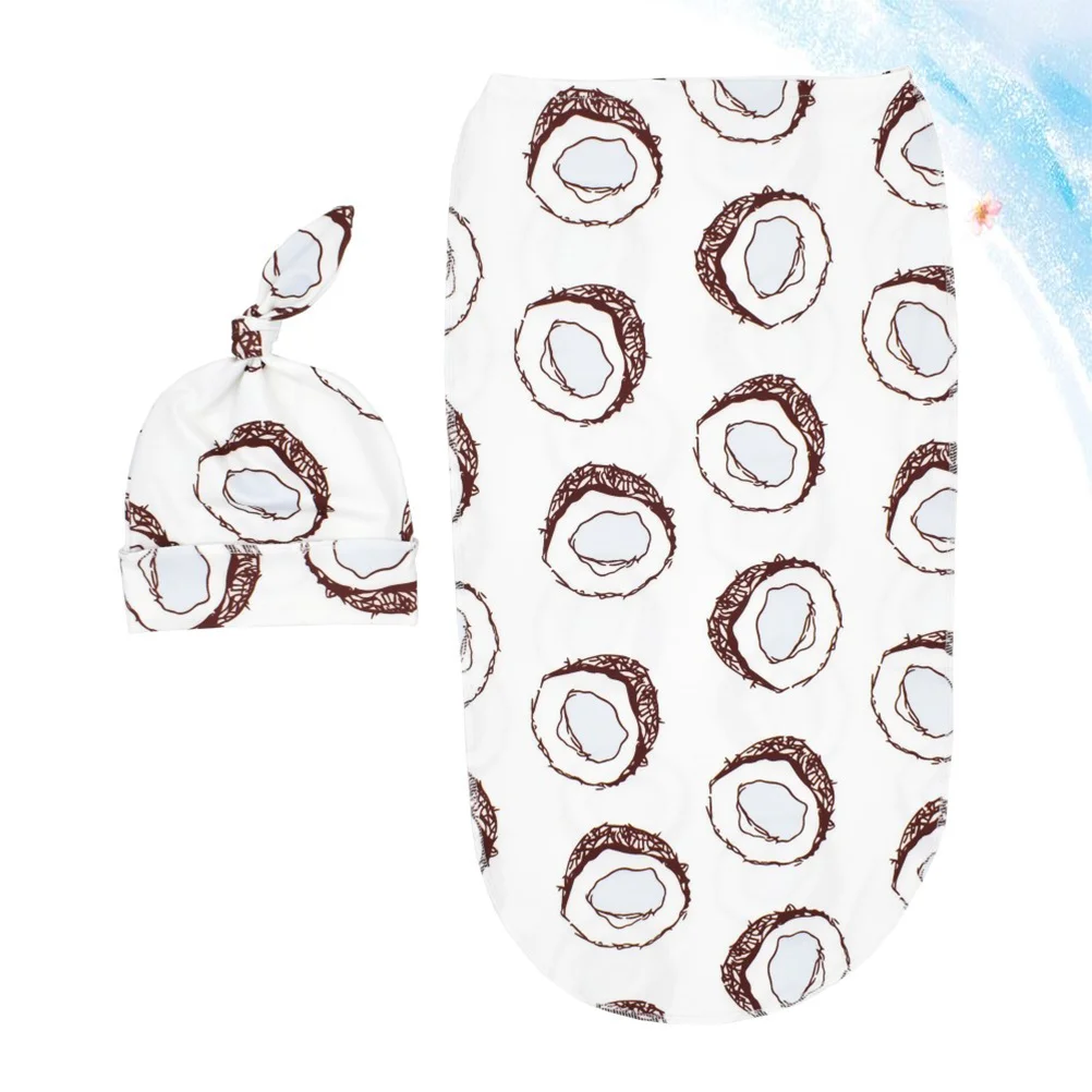 1 قطعة قماط حكيم لحديثي الولادة كيس نوم متماسك ناعم قابل للتمدد مع قبعة مثالية للتصوير الفوتوغرافي والاستخدام اليومي كيس قماط