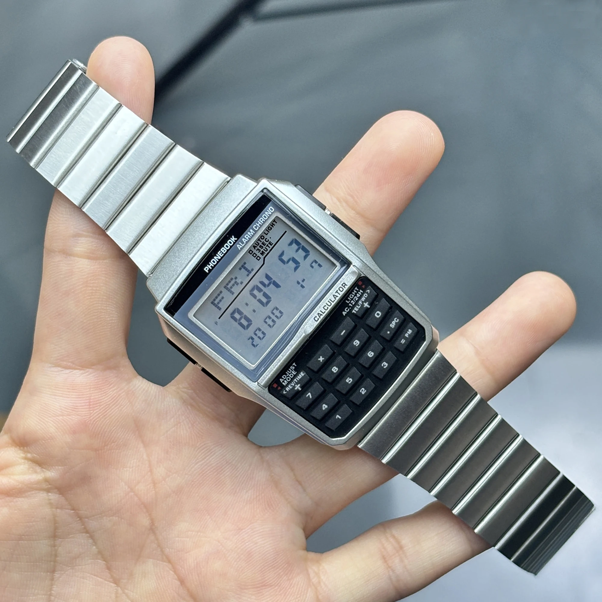 

Top Luxury Men's Calculator Watch Multifunctional Led Watch Stainless Steel Watch Strap Men's Sports Watch Computer Style