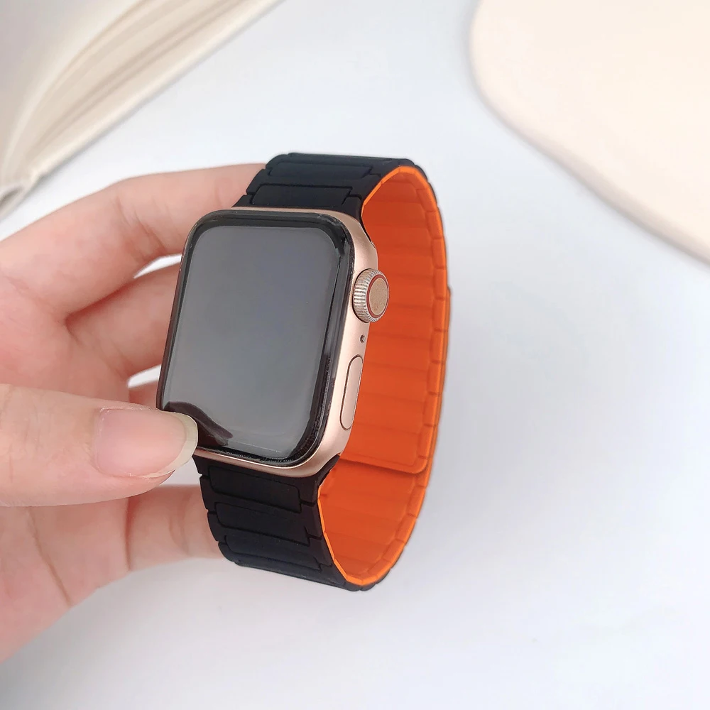 애플 워치 밴드용 마그네틱 루프 49mm 46mm 42mm 44mm 40mm 45mm 41mm 실리콘 팔찌 iWatch 시리즈 11 9 8 SE3 울트라 3 2 스트랩