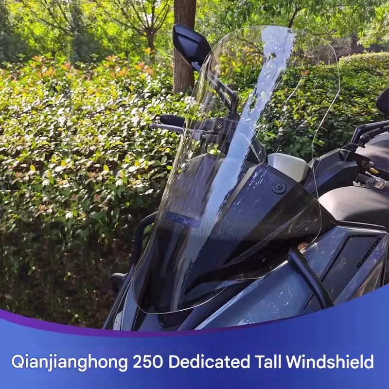 FOR QJMOTOR Hong 250 Thickened Tall Windshield Direct Mount with Original Hole Easy Install Kit for Enhanced Riding Experience