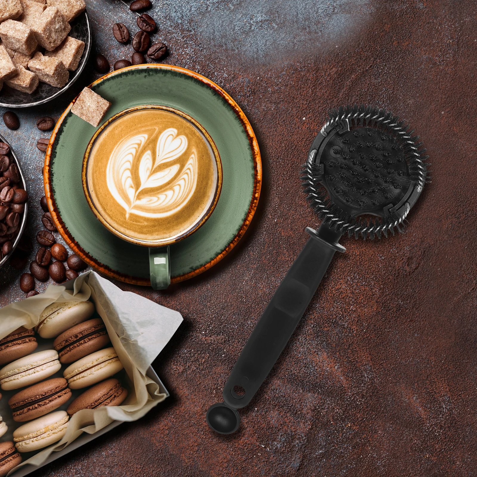 

Coffee Machine Cleaning Brush Long Handle Arc Design Fine Bristles Brew Head Specific Espresso Accessories Portafilter Brush