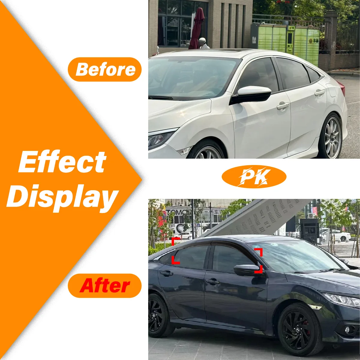 For Honda Civic 10th Gen Sedan 2016 2017 2018 2019 2020 4PCS Automobile Doors and Window Visor Rainproof Baffle Body Accessories