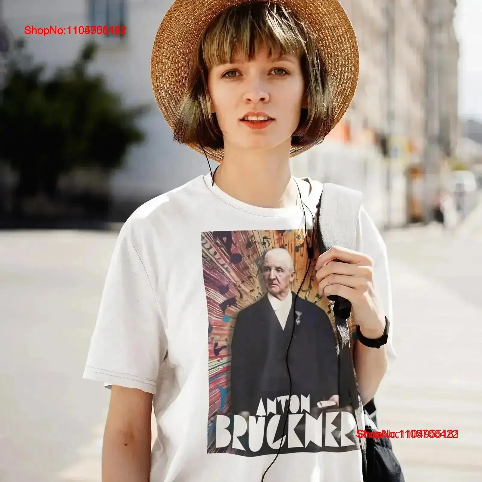 Anton Bruckner Composer Premium Crewneck T shirt Music Teacher Student vintage Washed Breathable streetwear homme vintage