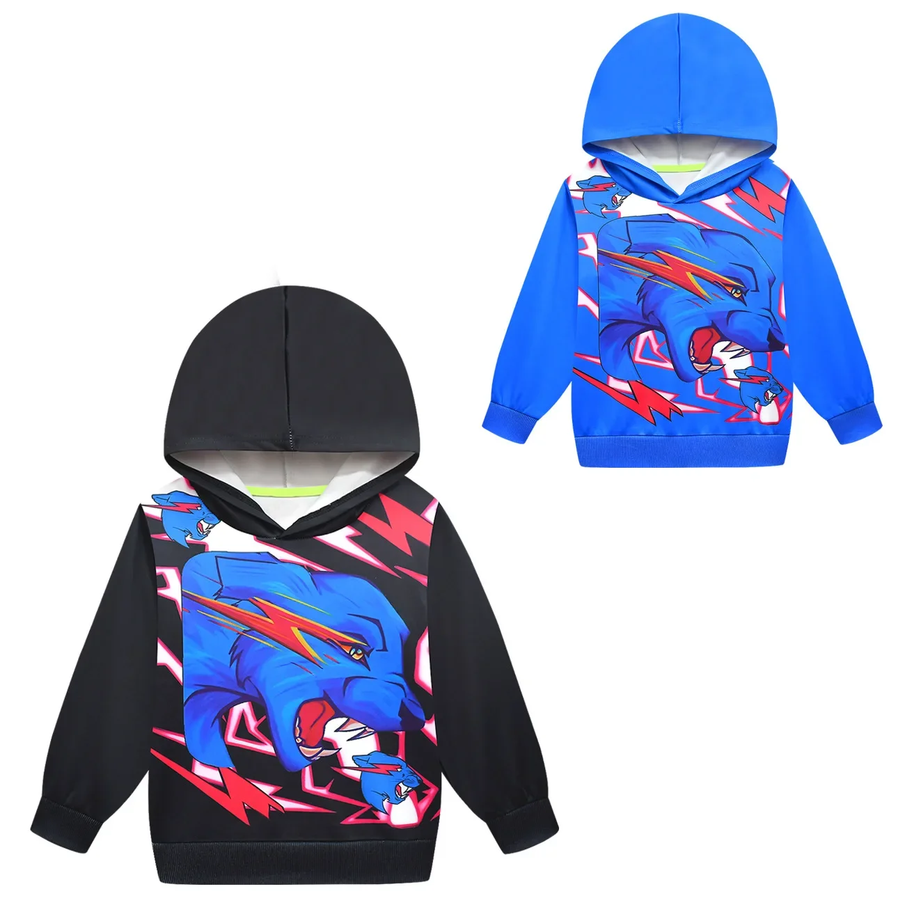 Kids Boys Anime Wolf Long Sleeves Hoodies Top Outfit Halloween Cosplay Costume