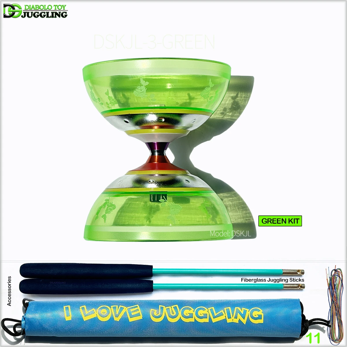 Professional Grade Tri Bearings Chinese Yoyo Set - Kongzhu Diabolo with Sticks Bag And Strings for Yoyo Enthusiasts