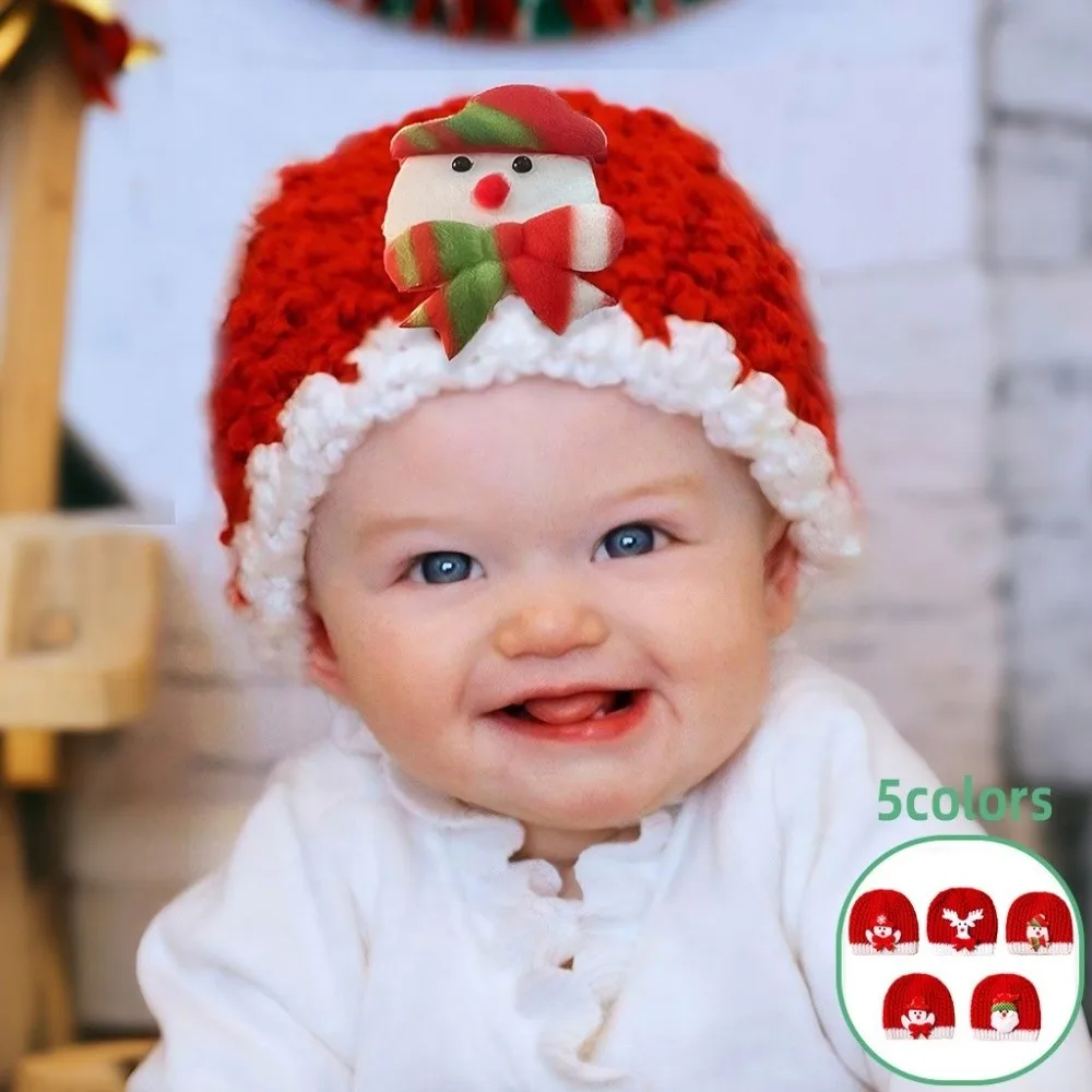 New Warm Christmas Hat Windproof Coldproof Pullover Cap Knitted Hat New Year