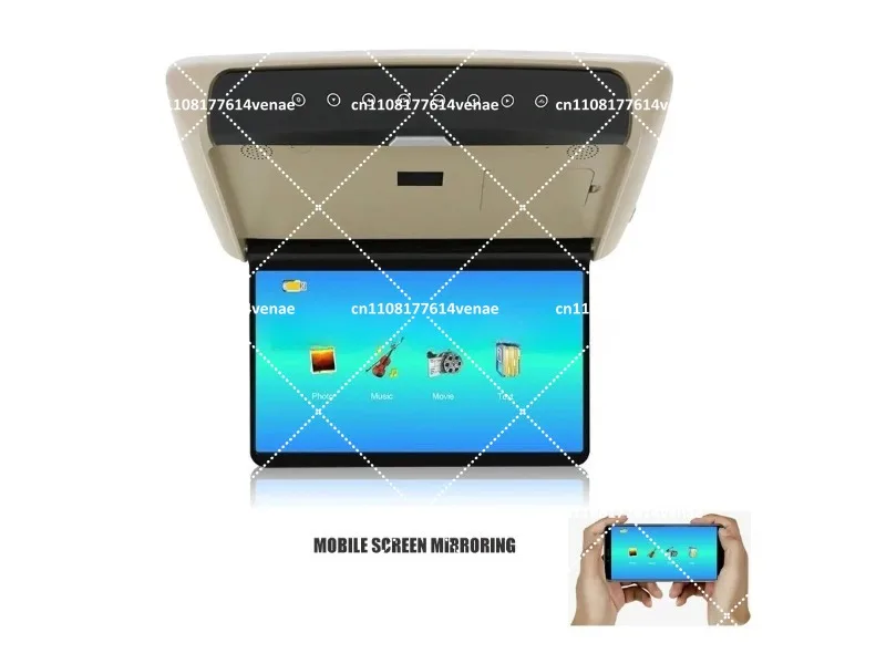 Car Ceiling Mount Monitor 14 Inch Smart Digital TV HDMI 1080P MP5 Multimedia Video Player for SUV RV