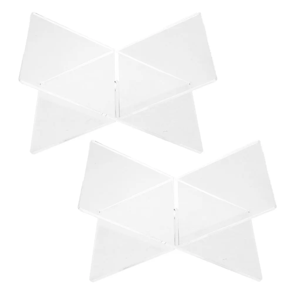 2 قطعة حامل كتب أكريليك X شكل حامل القراءة لمكتب الطبخ الموسيقى النتيجة عرض موقف سطح المكتب حامل لوحي ديكور المنزل #1