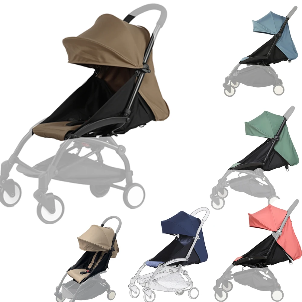 3pcs/set 175° Canopy Cover Seat Cushion Adjustable Stroller Accessories For Yoya /Babythrone YOYO Pram Sunshade Seat Mattress