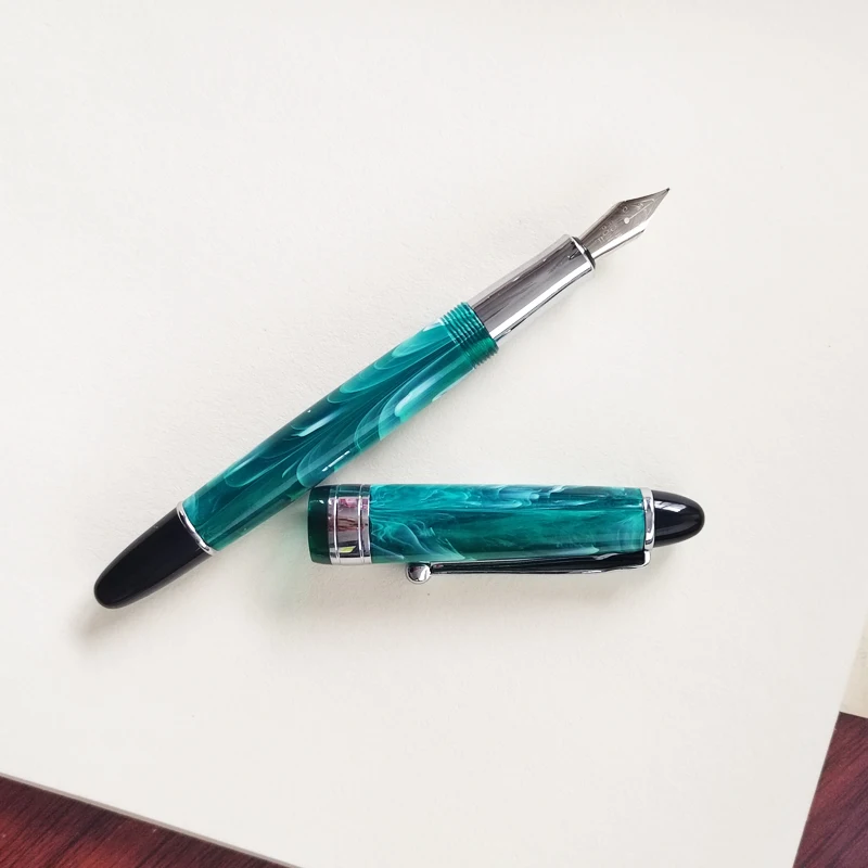 Luxus Füllfederhalter Kolben Acryl Tintenstift Kalligraphie Exquisite Schule Bürobedarf Retro Stifte 0,5 mm EF/F Feder BLAU ROT Grün – Detail 7