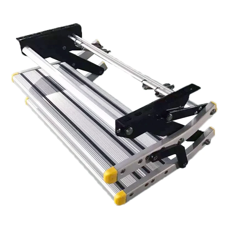 High Strength Double Layers Manual Folding Step Waterproof Aluminum Alloy Side Steps For RVs Motorhomes Outdoor Style