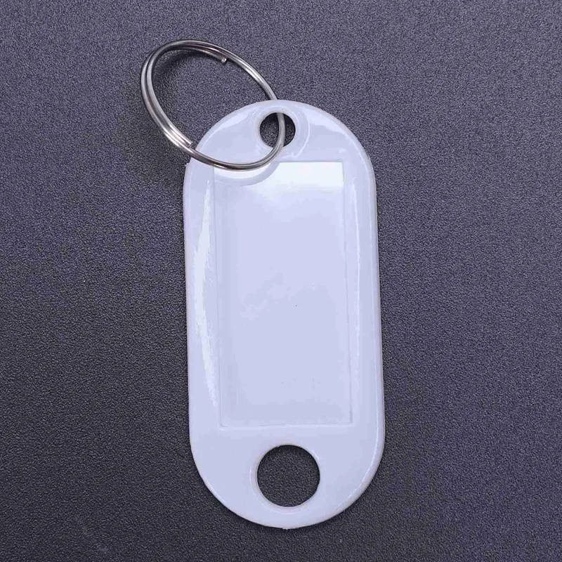 White Portable Plastic Key Fob Key Tag ID Labels 200 Pieces