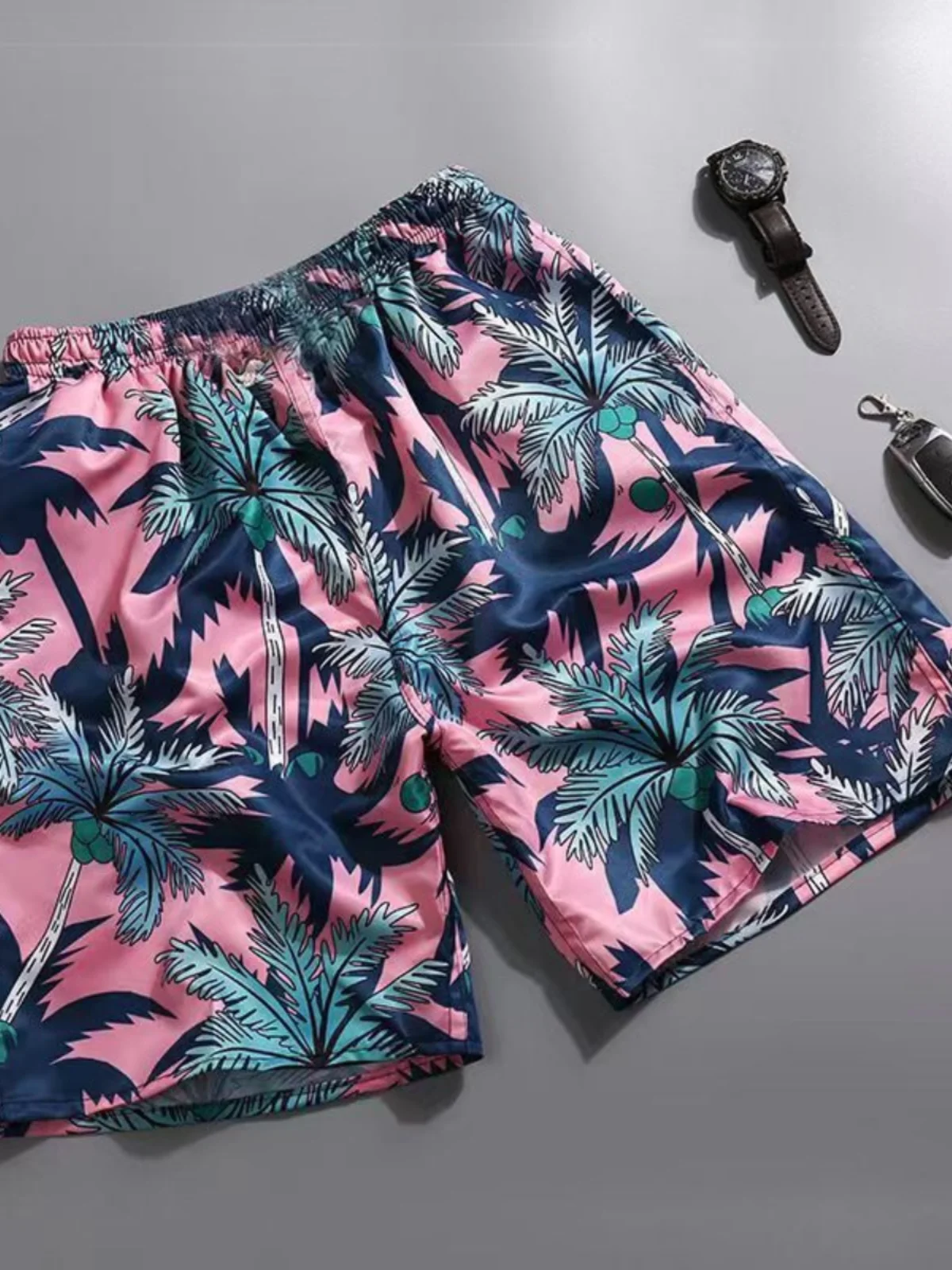 فضفاض مستقيم الساق 3D طباعة النبات orts عارضة مريحة الصيف الرياضة واسعة الساق السراويل منتصف الخصر مطاطا Waisand