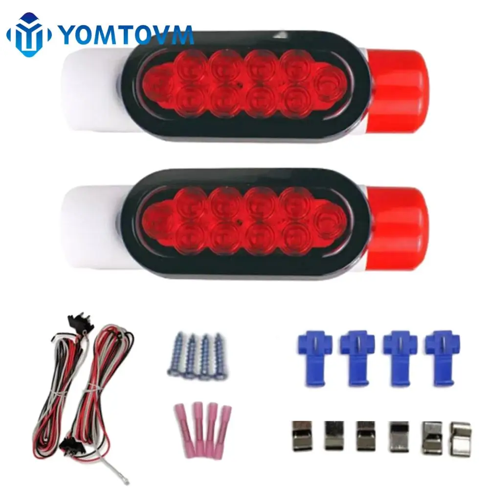 2Pcs 10 LED Boat Trailer Guide-on Post Pipe Guide Lights LED Submersible 12V