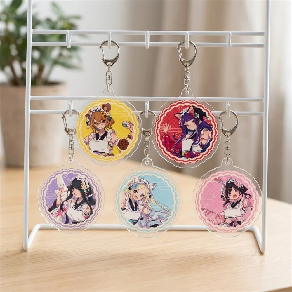 6CM Anime Flower Dance Girl Keychain Model Cosplay Charm Characters Ornament Accessories Goods Collection Gifts
