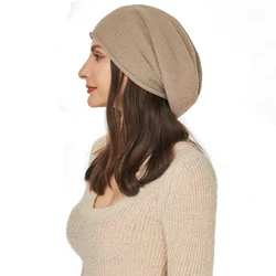 Sparsil Women Cashmere Beanie Hat Women Winter Hats Crimping Wool Knitted Warm Slouchy Skullies berretti per Gorros Female Cap