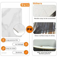Modern Round Kitchen Dining Table Marble Top 80cm Diameter Linving Dining Room Restaurant Island Table for 4 Seat 5