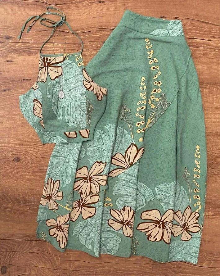 

CPSYMYM комплект из 2 предметов, женский наряд, летний топ без рукавов с открытой спиной и лямкой на шее и повседневная плиссированная юбка для отпуска