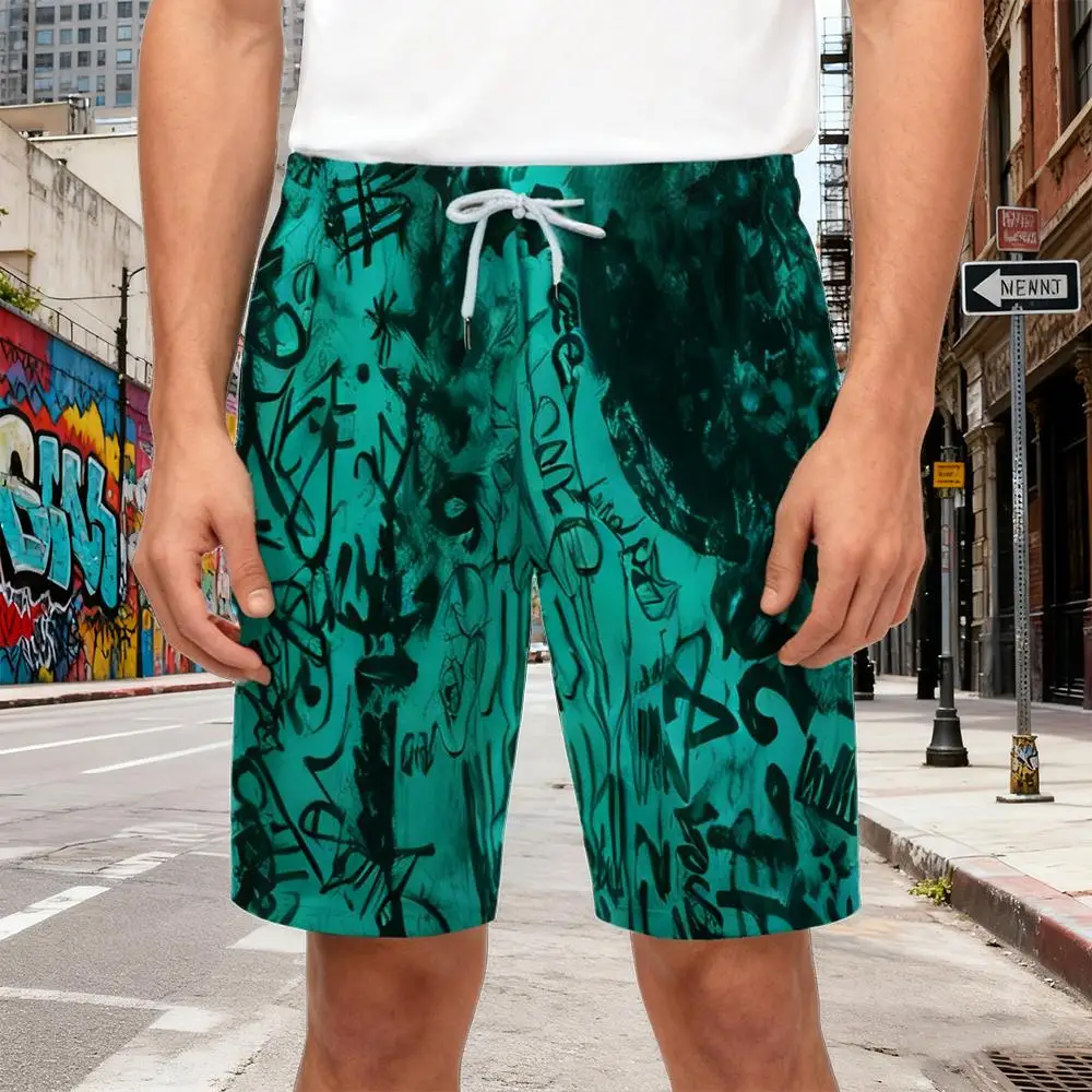 

Unique Graffiti 3D Print Men's Shorts Street Hip-hop Personality Casual Shorts Skateboard Style Outdoor Sports Breathable Pants