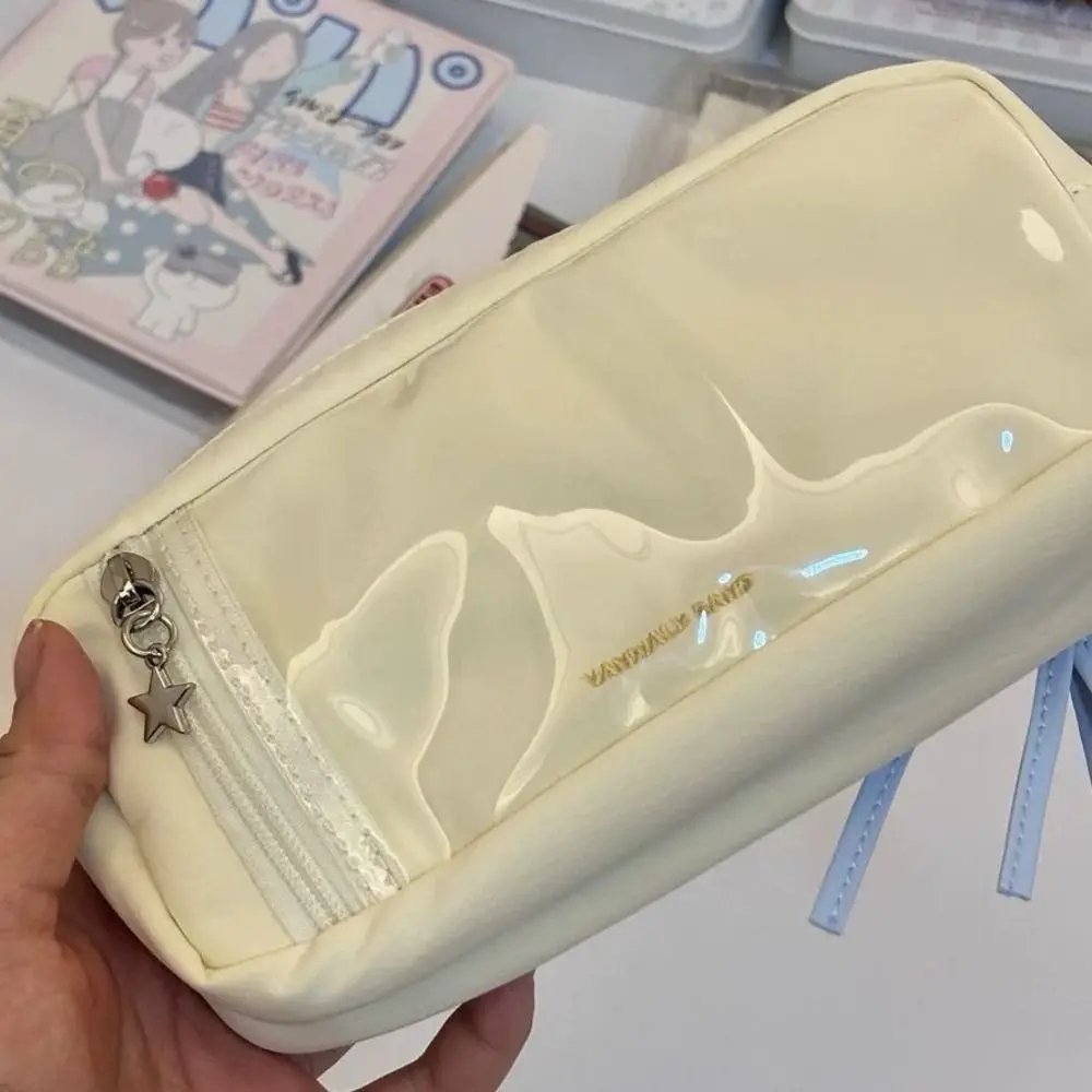 Portable Drawstring Design Pen Bag Large Capacity Multifunctional Stationery Bag Zipper Stationery Organizer Gift