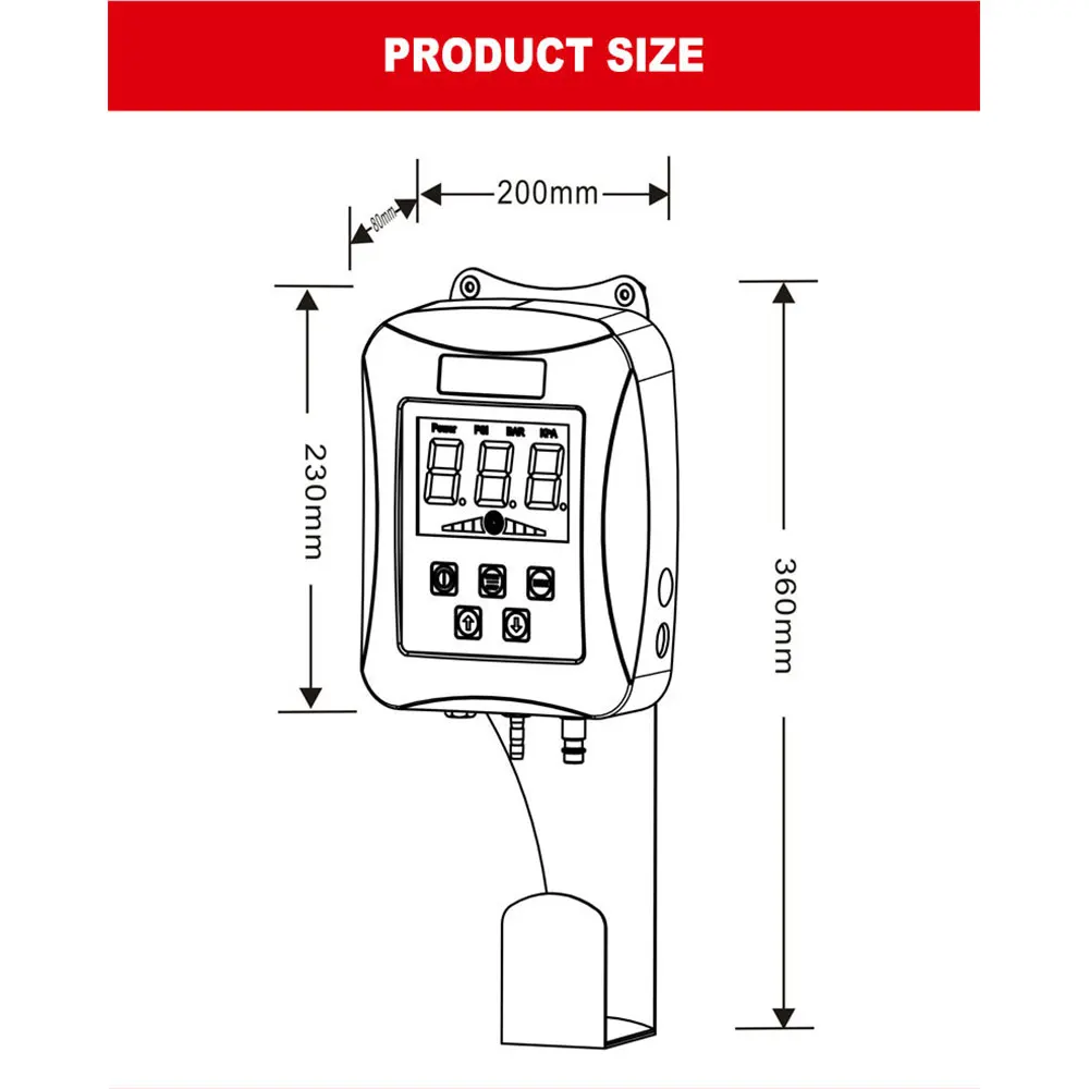 220V 40W Fully Automatic Wall-Mounted Tire Inflator LED Digital Display Portable Air Compressor Tire Inflation Tool Car Pump