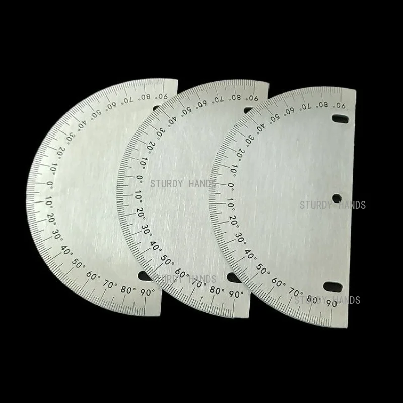 1pc Stainless Steel Semi-circular Indexing Plate Angle Scale Metal Protractor Office Measurement Tools Hardware Accessories