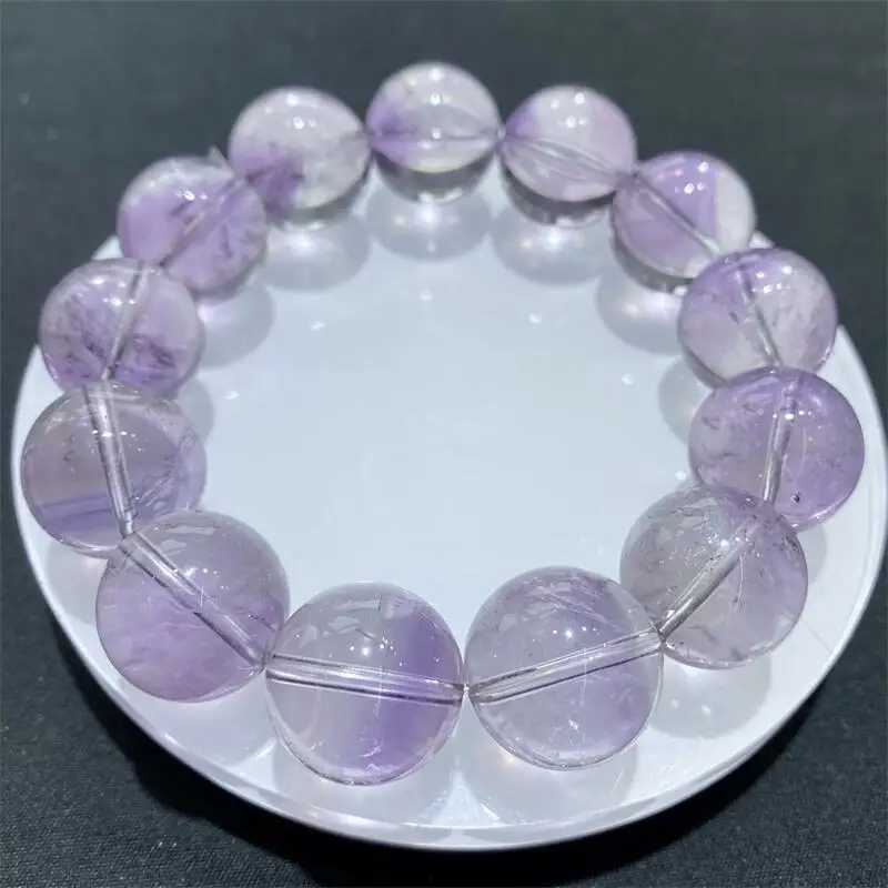

Natural Purple Quartz Bead Bracelet Crystal Jewelry For Women Healing Bohemia Holiday Gift 1pcs 12/14/16/18/20/23MM