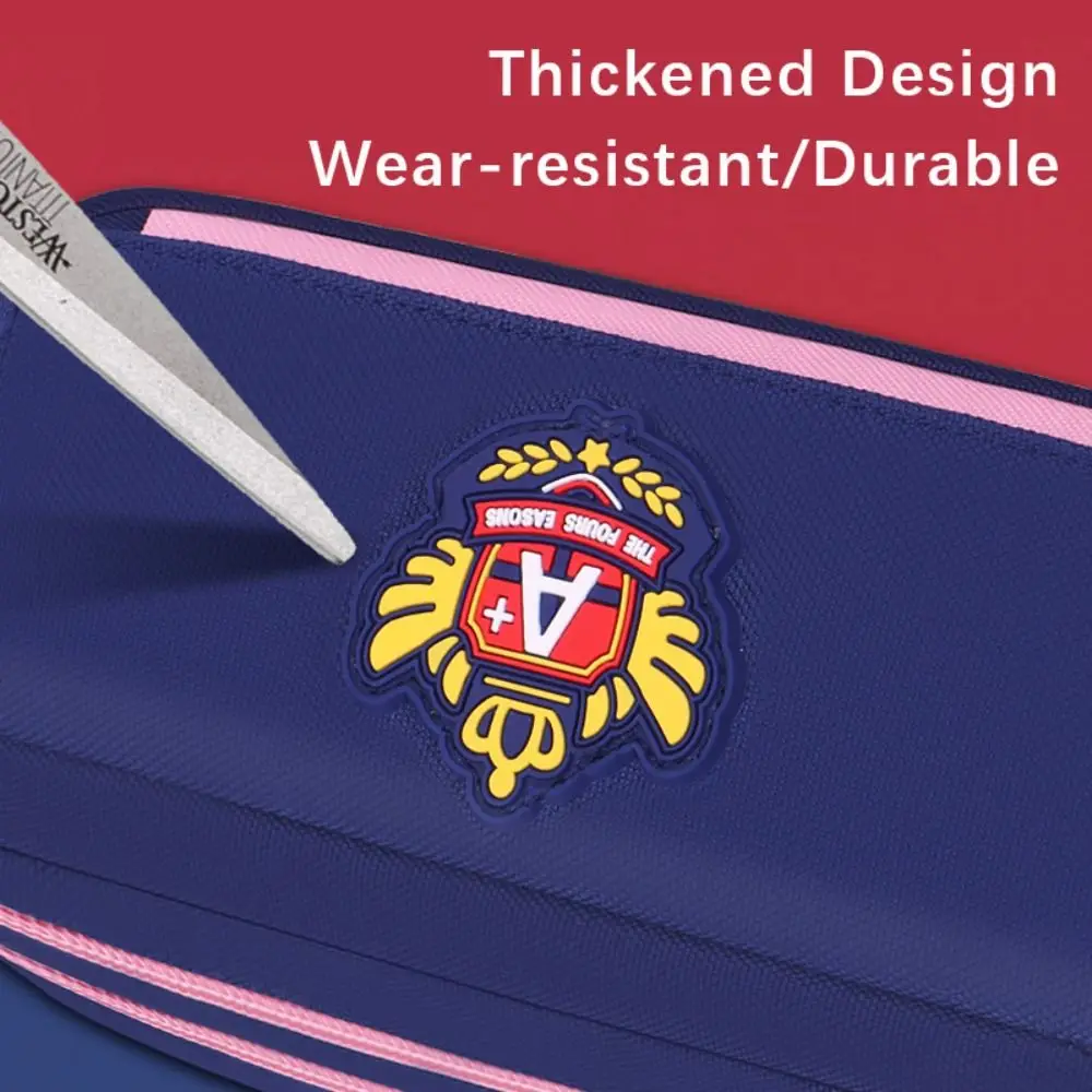 Cartoon British Style Pen Bag Three-layers Multifunctional Stationery Bag Large Capacity Cosmetic Storage Bag Back To School