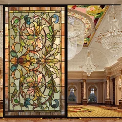 No Glue Static Cling Privacy Window Film Heat Control UV Blocking Window Tint Opaque Antique Stained Glass Decoration