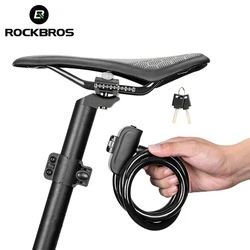 ROCKBROS Bike Lock Anti-Theft Steel Chain Lock Motorcycle Vehicle Ring Lock  MTB Road Cycling Cable Lock Bicycle Accessories