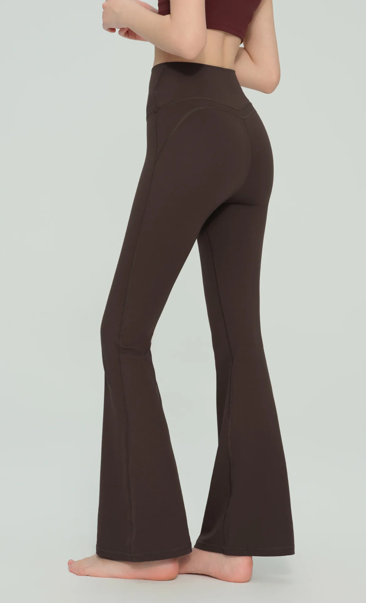 Damen High-Waist Eng Anliegende Hüftstraffende Schlanke Lange Yoga-Schlaghose Atmungsaktive Komfort-Fitness-Freizeit-Sport-Hose – Detail 13