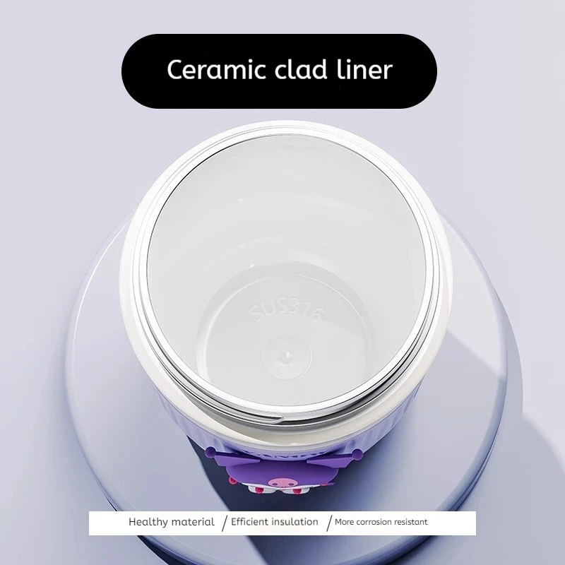 Sanrio licensed Kuromi/My Melody anime ceramic/stainless steel insulated coffee cup 2025 girl birthday gift.