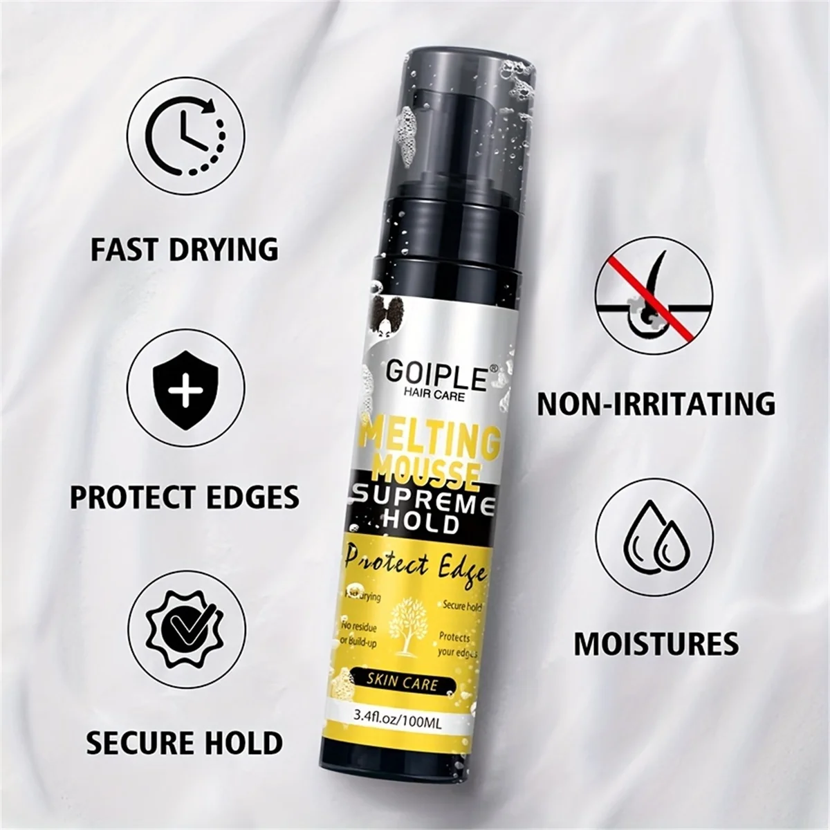 GOIPLE Wig Lace Melting Mousse Invisible Bond Supreme Hold Protect Edge Fast Drying Long-Lasting Lace Melting Spray No Residue
