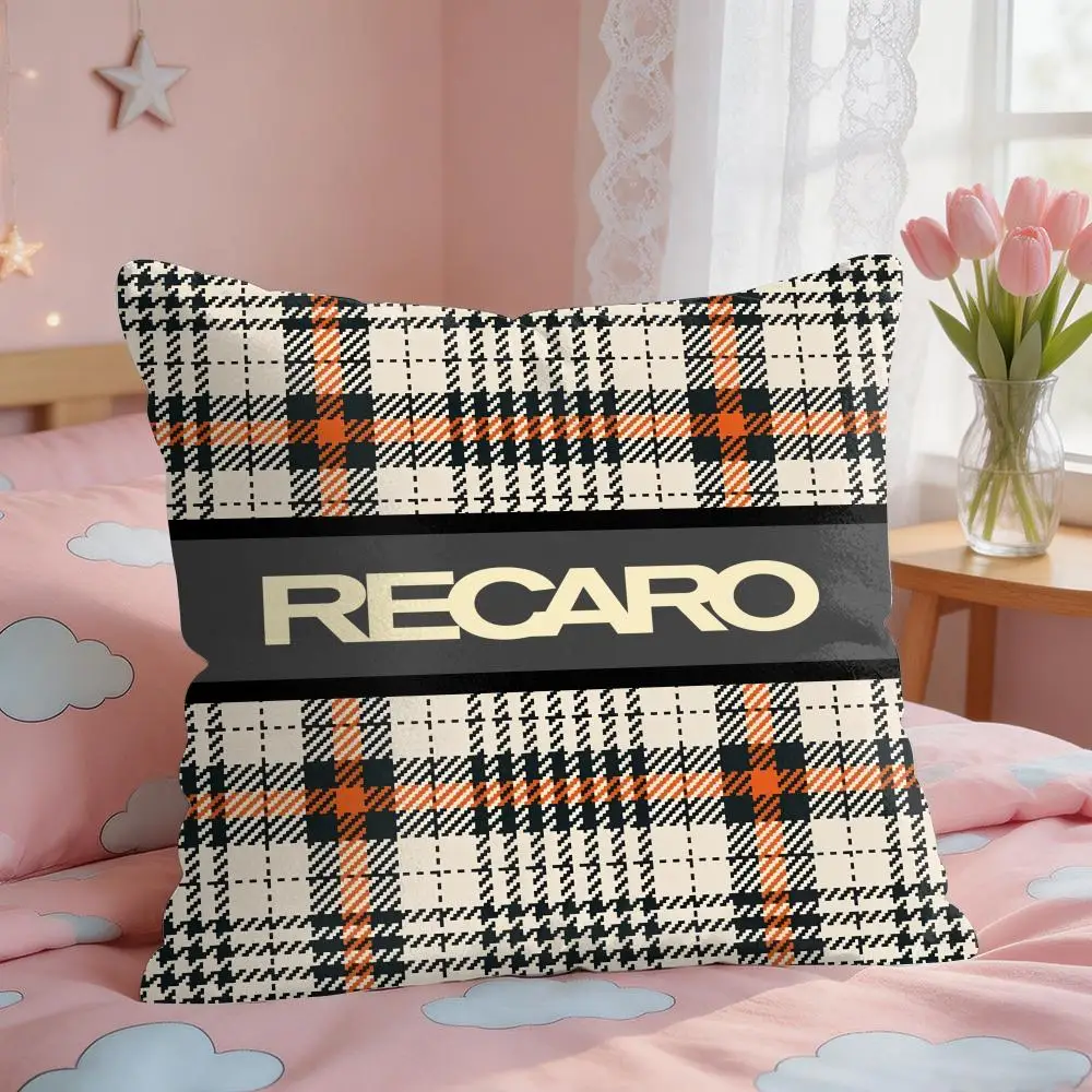 Seat Upholstery R-Recaros Cushion Cover Square Short Plush Pillow Case Living Room Sofa Home Decor Funda 40X40
