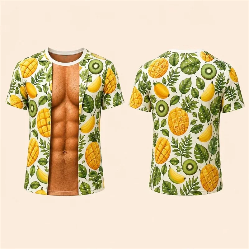 Sommer 2026 Kurzarm-T-Shirt mit Imitations-Bikini-Illusion, Lustiges Strand-T-Shirt, Personalisiertes Geburtstagsgeschenk, Modetrend – Detail 12