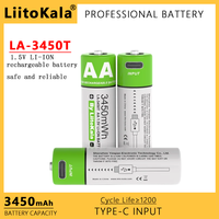 1-20PCS Liitokala AA 1.5V 3450mWh Large Capacity Lithium Rechargeable Battery Type-C USB Fast Charge for Mouse Toy