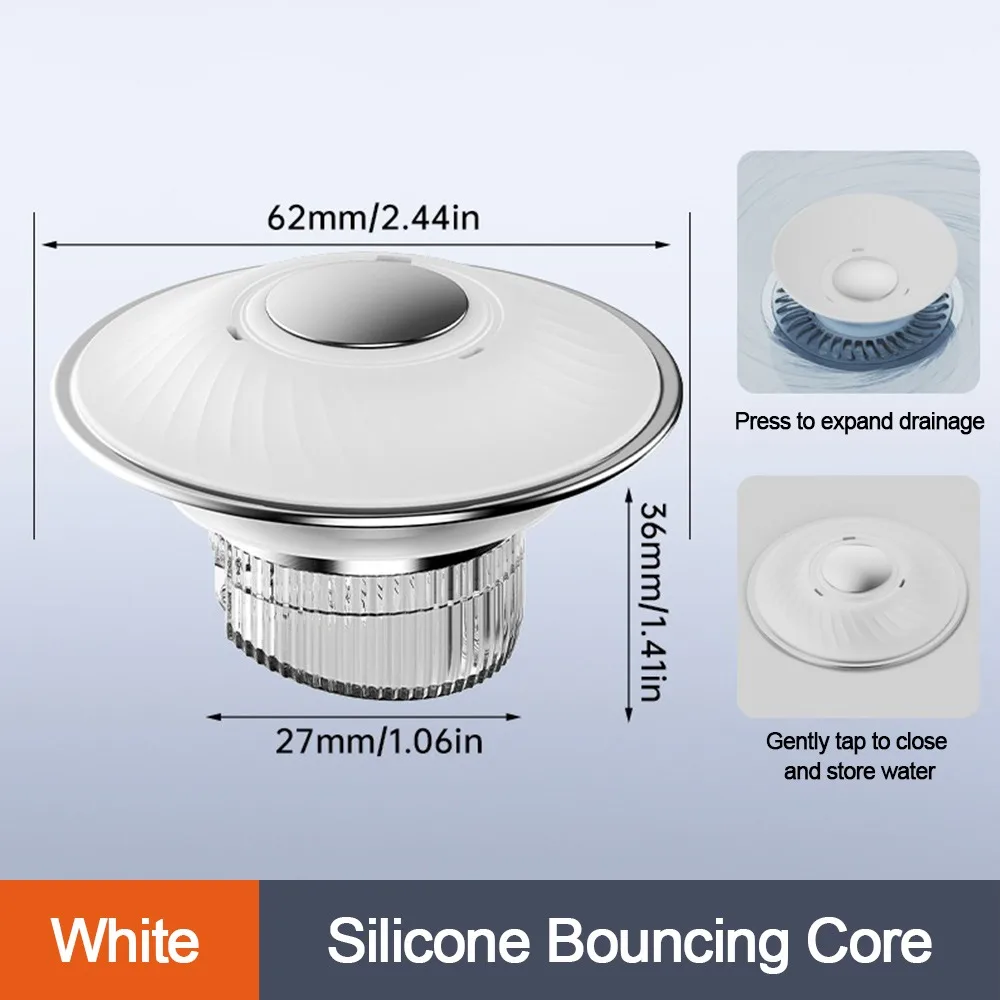 

Durable Plastic Floor Drain Core Sealing Cover Multifunctional Pop Up Drain Filter Anti-clog Sink Strainer Bathroom Accessory