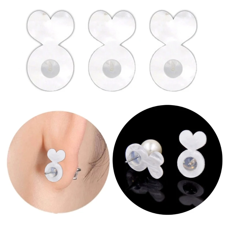 

6pcs Soft Silicone Rubber Earring Back Stoppers For Stud Earring DIY Earring Findings Accessories Love Heart Ear Blockage