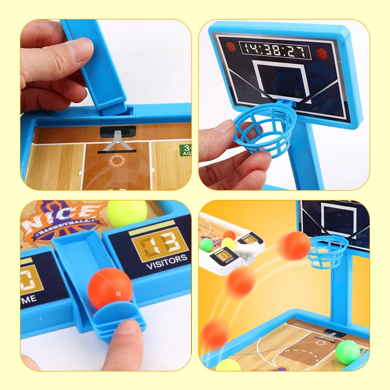 Indoor Basketball Shooting Sports Games Children Play Sets Hoop 3-Ball Interactive Kids Board Game Desktop Ball For Children Toy