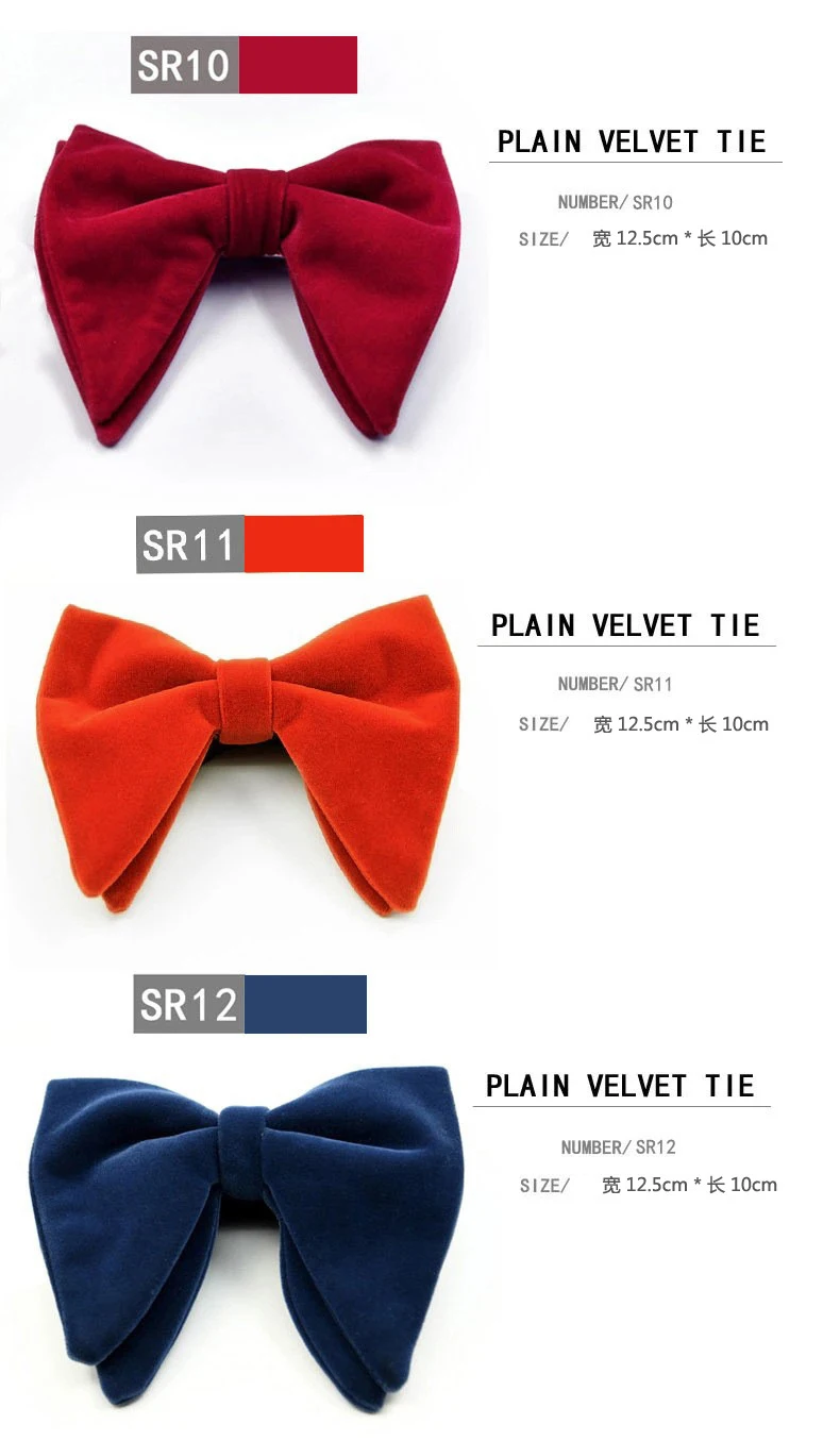 Handgefertigte Übergroße Samtfliege für Herren, Verstellbare Fliege, Perfekt für Formelle Anlässe, Hochzeiten, Smoking-Anzüge und Accessoires – Detail 19