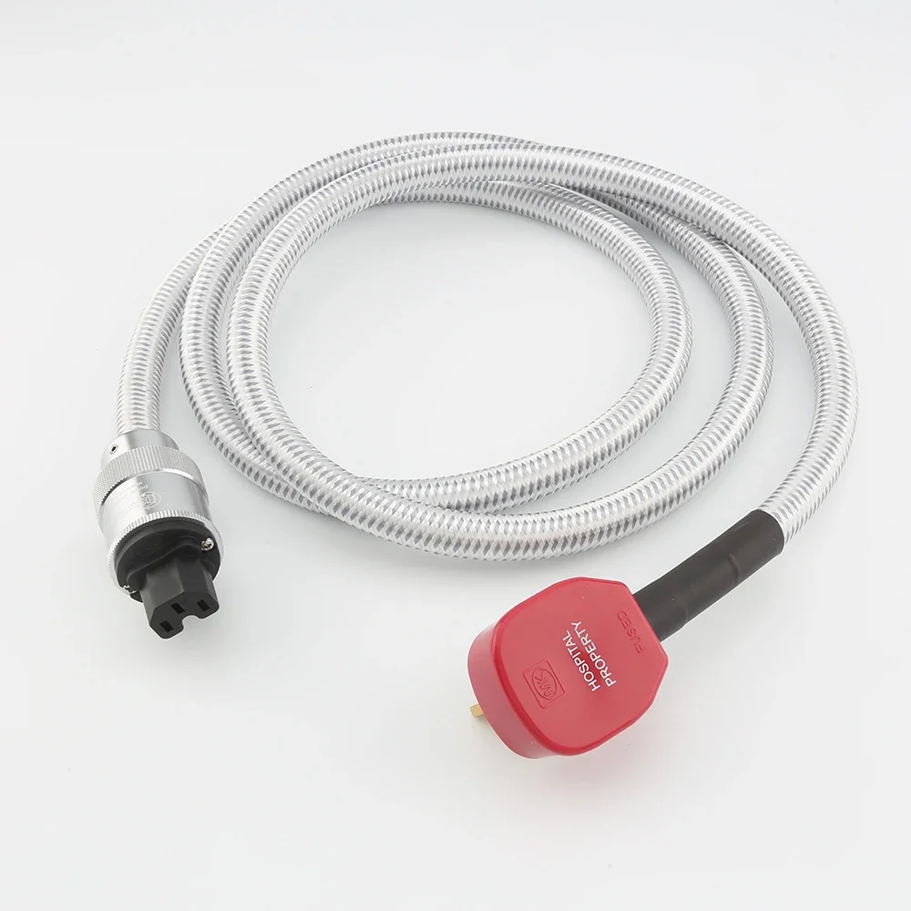 

HI-End UK Mains 3 Pin Plug MK UK Plug Mains Power Cable Lead HIFI Power Extension Cord