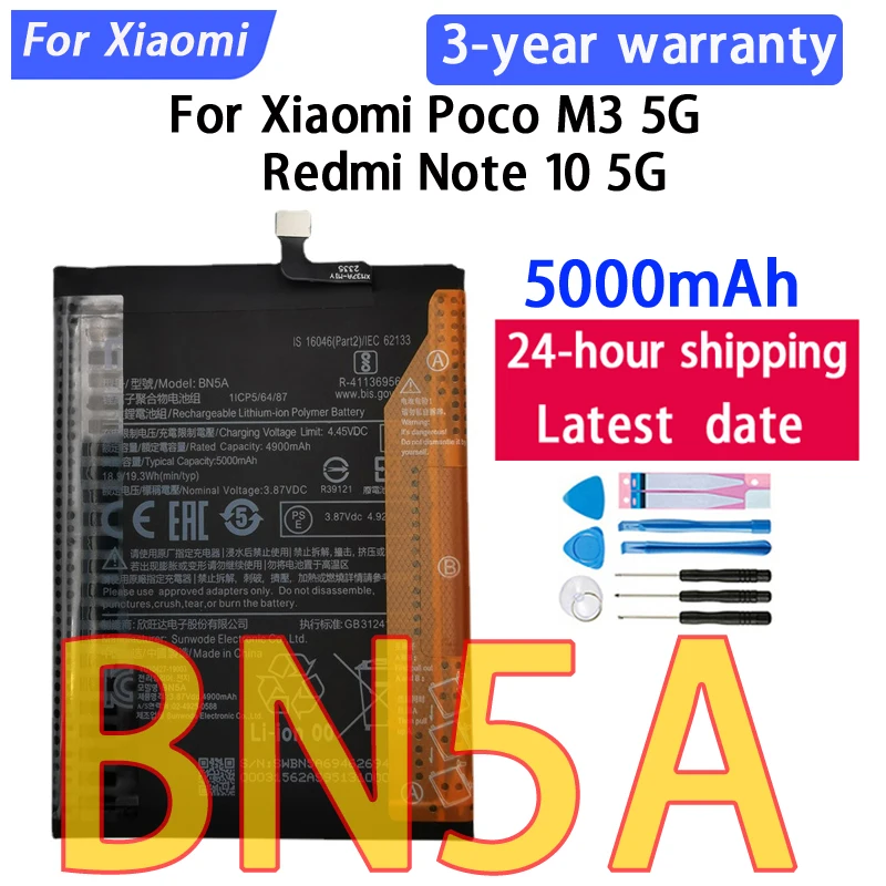 2026 Years Original BN5A BN62 BN59 Battery For Xiaomi Poco M5 M4 M3 M2 Redmi Note 11R 11T 11S 9 9A 9C 9T 10 10S 15 5G 4G Pro