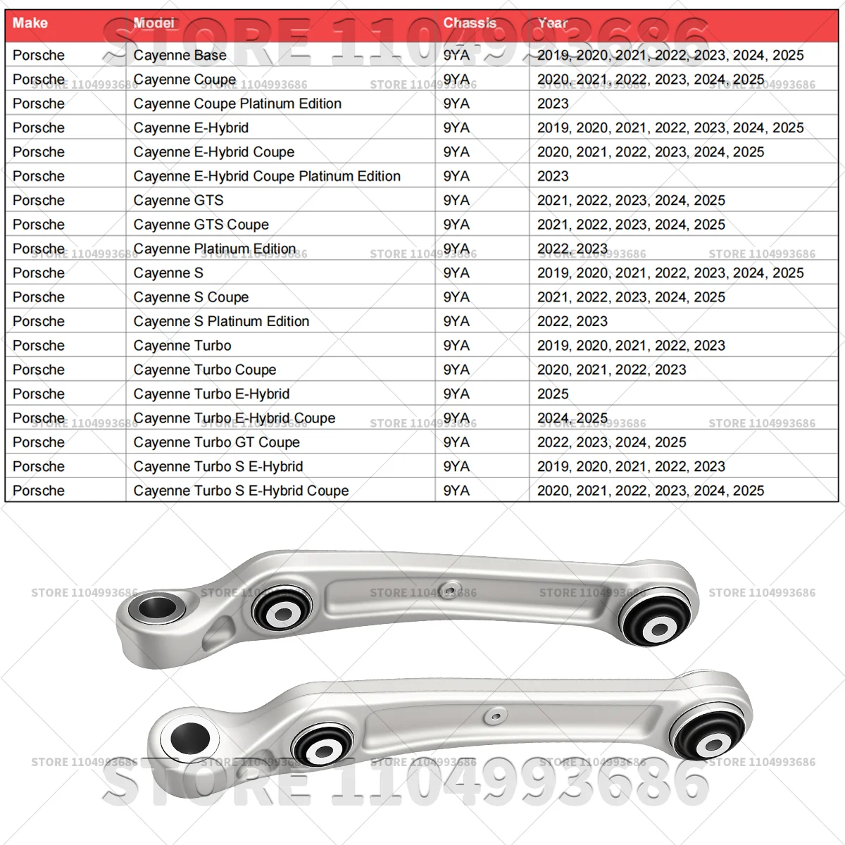 For 2019-2025 Porsche Cayenne 9YA 9YB Ft Lower Control Arm OEM 95840715100 95840715200 4M0407151F 4M0407152F 4KD407151 4KD407152