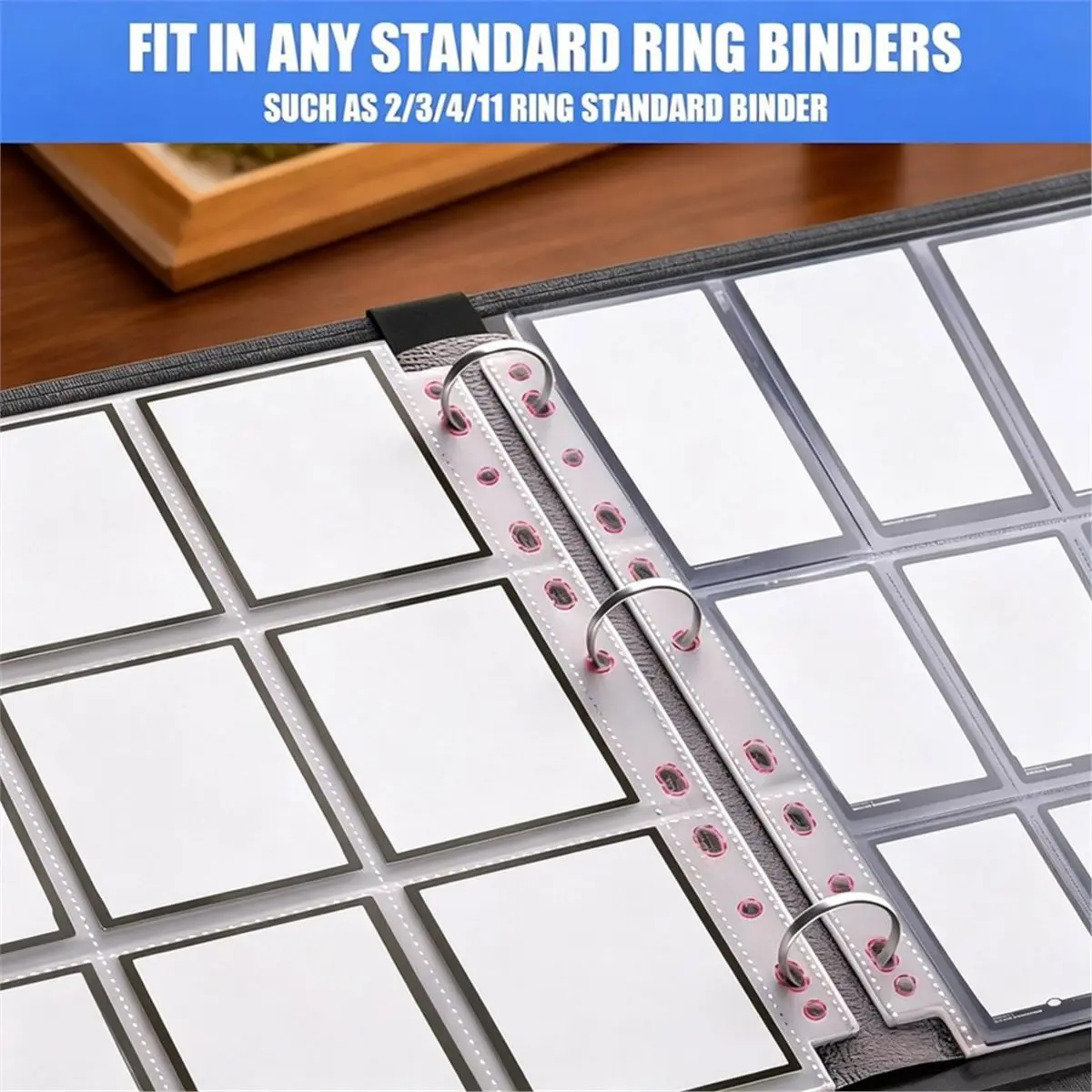 2026 New 120 Pack 9 Pocket Card Sleeves Binder Sheets for 3 Ring Binder, Holds Trading Cards, Clear Protectors