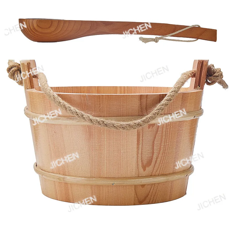 دلو ساونا 4 لتر، ملعقة خشبية، غرفة بخار جاف للساونا، عناصر يتم شحنها حديثًا. #4