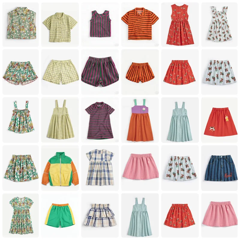 

Летняя коллекция 2026: Детские платья для девочек, футболки с милым принтом, поло и шорты для мальчиков, платья с принтом, детская бутик-одежда