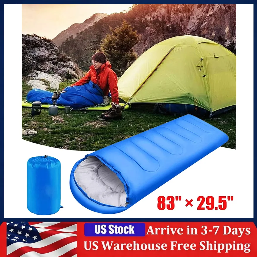 

1/2PCS Emergency Sleeping Bag Camping Envelope Outdoor Keep Warm Waterproof Travel Gear Rest Cover Hooded Sleeping Bags