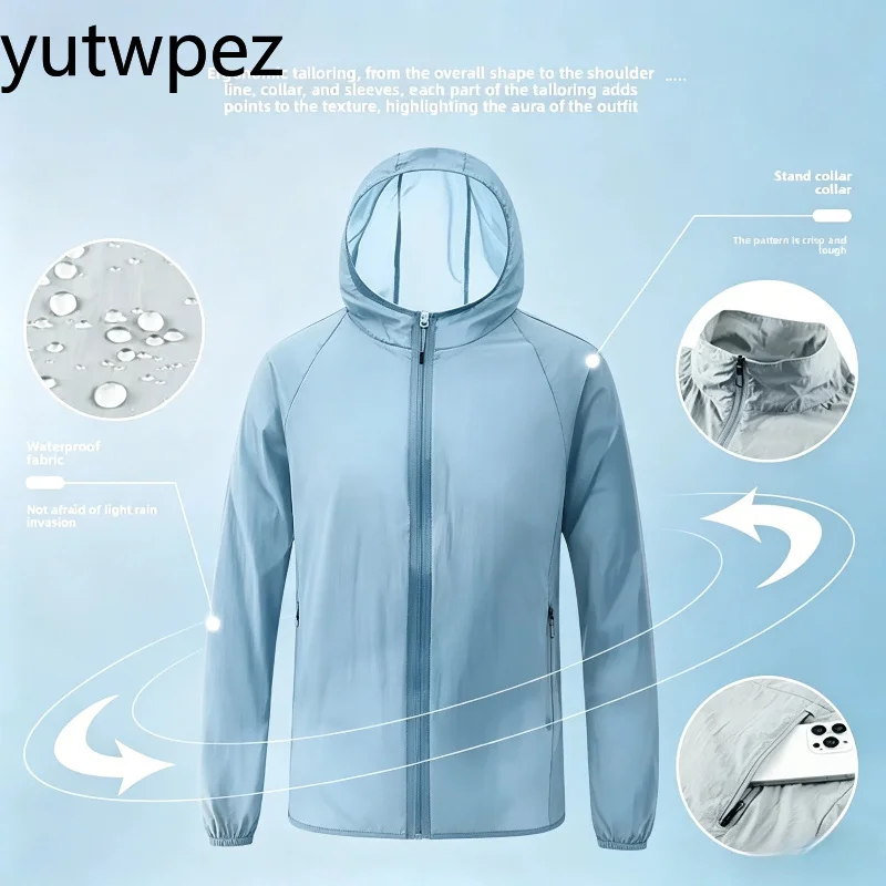 UPF50+ Outdoor Hiking Summer Sun Protection Jacket Hooded Loose Casual Outerwear UV-proof Breathable Quick Dry Cycling Coat