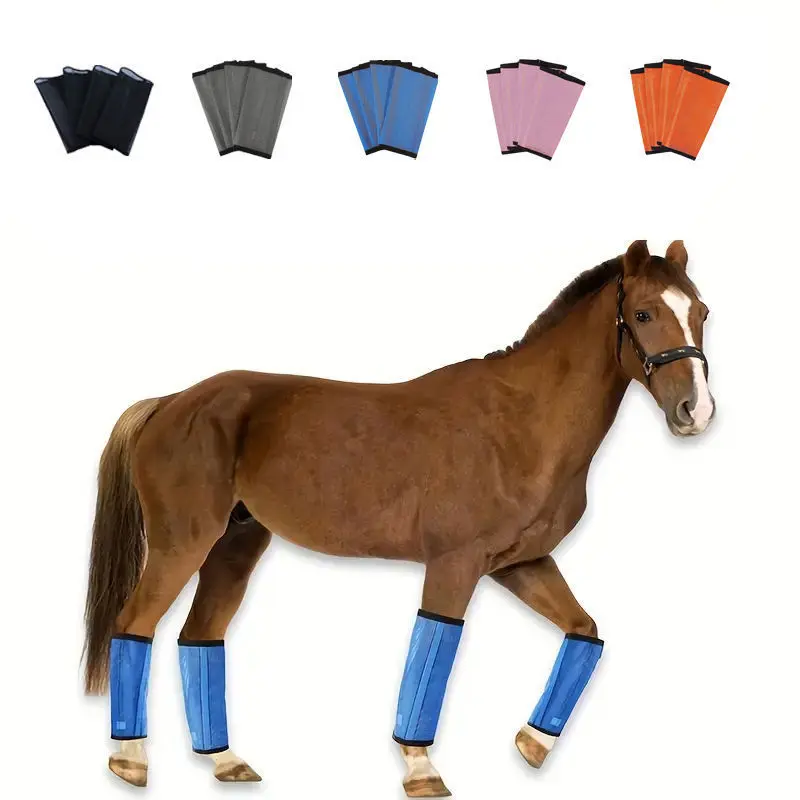 

Horse Fly Boots Mesh Leg Guards Breathable Anti Fly Mosquito Insect Protection Wraps Adjustable Summer Gear Equestrian Outdoor
